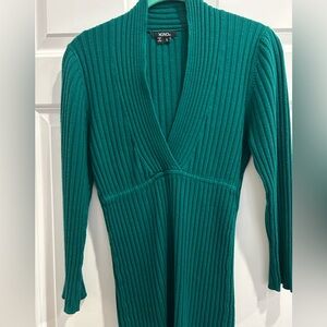 XOXO Teal Ribbed Knit Sweater